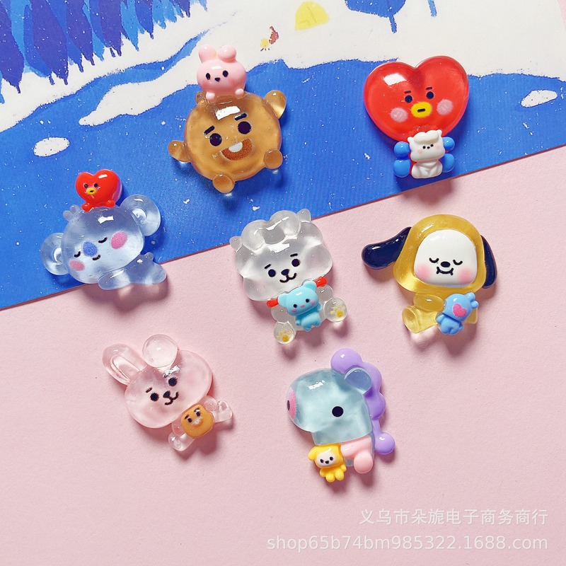 จี้เรซิ่นใส รูปการ์ตูนสัตว์ แฮนด์เมด DIY 10 ชิ้น