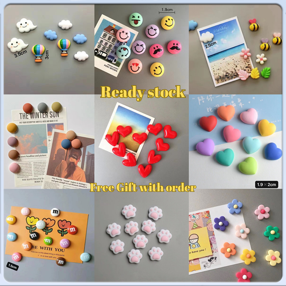 12ชิ้น แม่เหล็กติดตู้เย็น/อุปกรณ์ตกแต่งตู้/เครื่องประดับ3ง/กระดานข้อความ/สติกเกอร์เอกสารสํานักงาน/อาหารจําลอง/สติกเกอร์ตู้เย็นน่ารัก/ตกแต่งห้องเด็