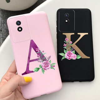 เคสซิลิโคนนิ่ม ลายตัวอักษร สําหรับ Vivo Y02 Y02A Y02T VivoY02 Y 02 A Y0 2T