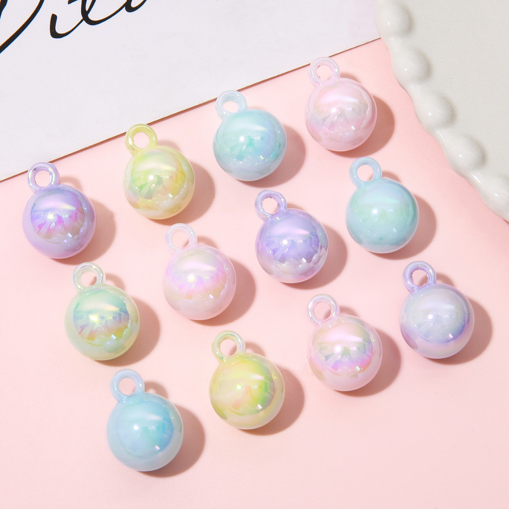 [16 มม.] ครีม ลูกบอลแขวน ขนาดเล็ก ชุบสี จี้ขนาดเล็ก DIY เครื่องประดับแฮนด์เมด / พวงกุญแจ จี้ อุปกรณ์