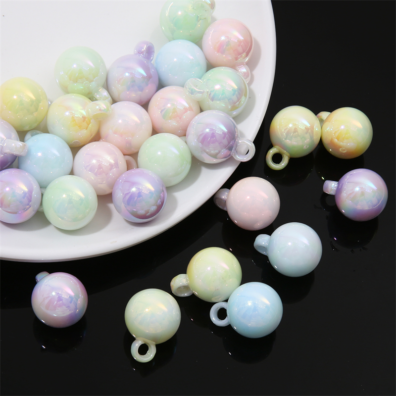 [16 มม.] ครีม ลูกบอลแขวน ขนาดเล็ก ชุบสี จี้ขนาดเล็ก DIY เครื่องประดับแฮนด์เมด / พวงกุญแจ จี้ อุปกรณ์