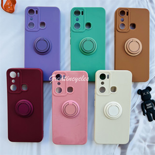 เคสโทรศัพท์มือถือ TPU นิ่ม ผิวด้าน พร้อมแหวนแม่เหล็ก สําหรับ Infinix Hot 20i X665C X665E Hot 20 Play X6825