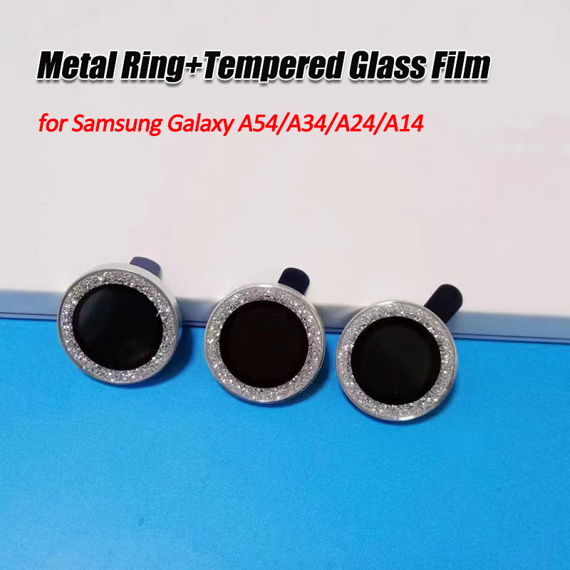 Samsung S25ultra เพชรเลนส์แหวนสําหรับ Samsung Galaxy A55/A54/A34/A24/A16/A15/A14 แหวนโลหะ + ฟิล์มกระจกนิรภัยสําหรับ Samsung s25 S24Ultra/S23Ultra ตัวป้องกันเลนส์กล้อง - รูปที่ 4