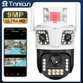 Tnnian กล้องวงจรปิดไร้สาย 9MP 10X ZOOM WIFI IP มองเห็นกลางคืน 50 เมตร AI ติดตามอัตโนมัติ เพื่อความปลอดภัย