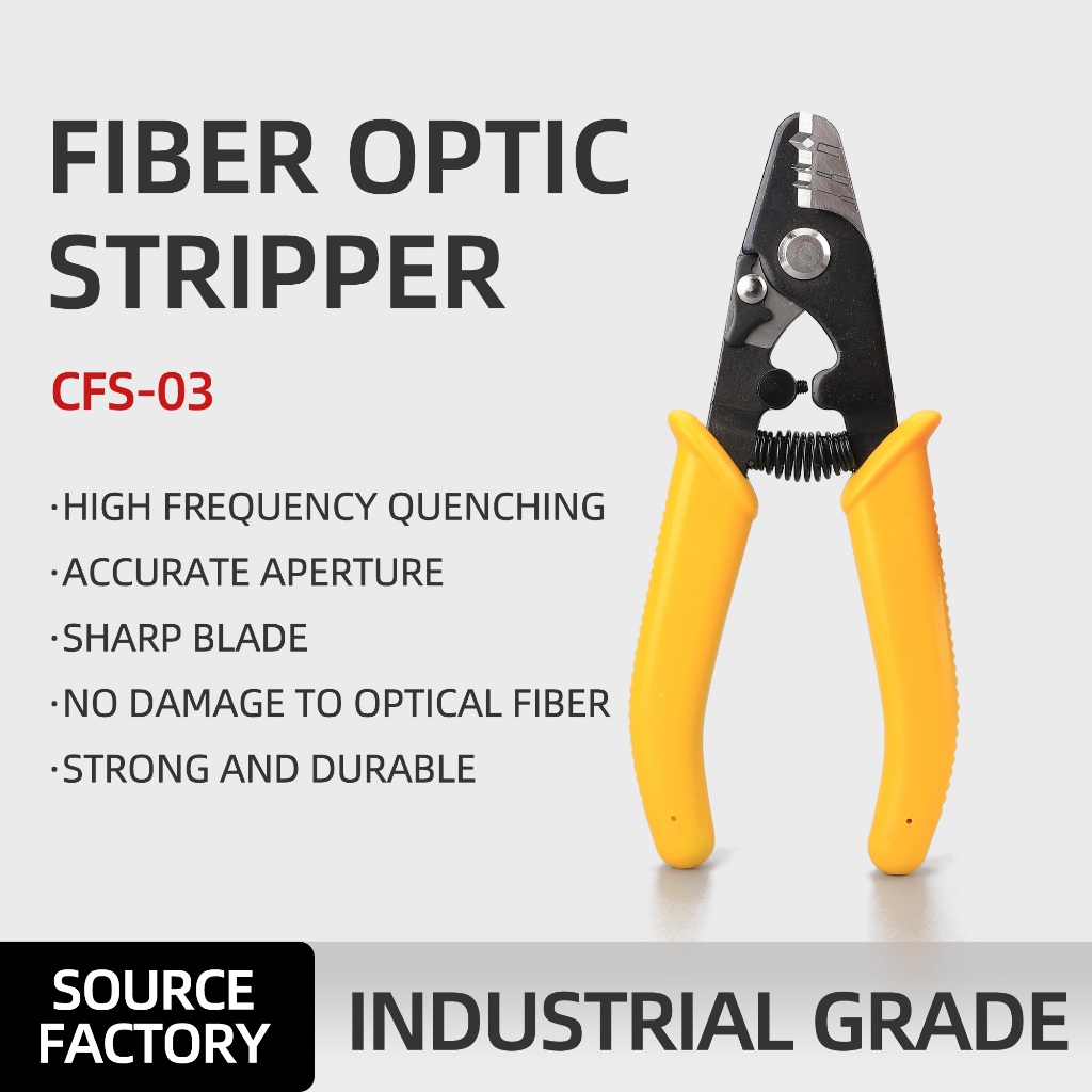 Optical Fiber Stripper Fiber Optic Cable Clamps สามพอร์ตคีมยางหุ้มเครื่องมือมือ