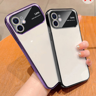 เคสโทรศัพท์มือถือ TPU ใส แบบนิ่ม ป้องกันเลนส์กล้อง สําหรับ iPhone 11 12 Pro Max