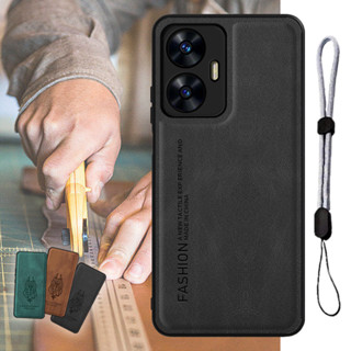 เคสโทรศัพท์มือถือหนัง หรูหรา พร้อมสายคล้อง ปรับได้ สําหรับ Realme C55 NFC