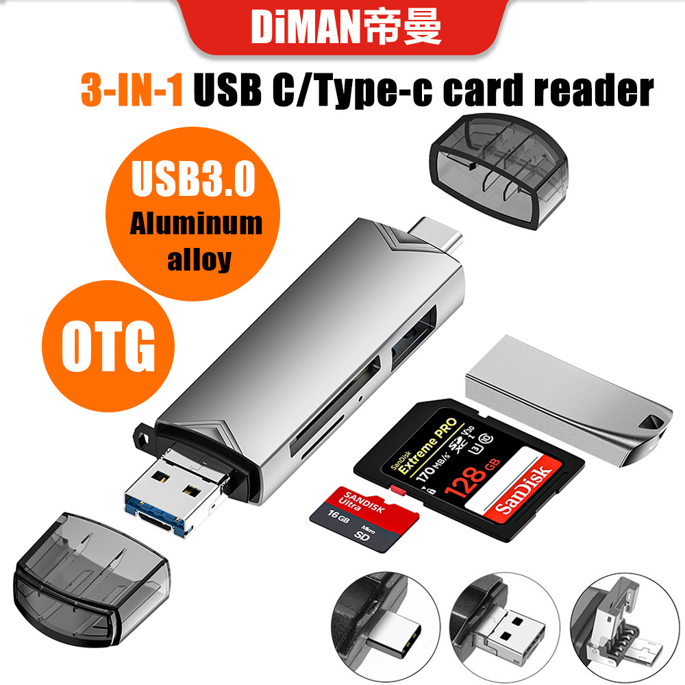 6 in1 OTG เครื่องอ่านการ์ด USB 3.0 ถึง Type C อะแดปเตอร์ Micro USB แฟลชไดรฟ์สมาร์ทเครื่องอ่านการ์ดหน่วยความจํา TF กล้อง Mini SD Cardreader
