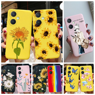 เคสโทรศัพท์ซิลิโคน TPU แบบนิ่ม ลายดอกทานตะวัน สีแคนดี้ สําหรับ Vivo Y27 4G 2023 Y27 V2249