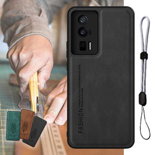 เคสโทรศัพท์มือถือหนัง พร้อมสายคล้อง ปรับได้ หรูหรา สําหรับ Xiaomi poco F5 pro