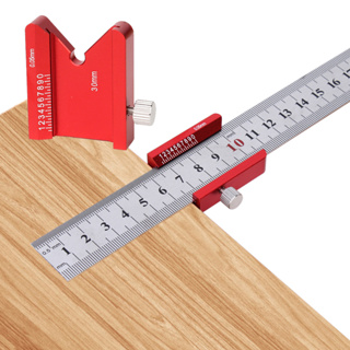 Aluminum 45/90 Degrees Ruler Positioning Block Woodworking Line Locator Steel Ruler Fixed Carpenter Scriber Gauge Marking Tools