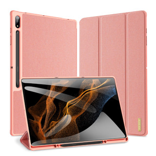 Dux DUCIS Samsung Tab S8 Ultra เคสฝาพับ Trifold นิ่ม TPU ฝาหลัง เคสอัจฉริยะปลุก / นอนหลับ พร้อมช่องเสียบปากกา