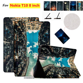 Case For Nokia T10 8 Inch Case 2022 Ultra-thin PU Leather Case Sweat Proof Non-Slip Leather Stand Flip Case