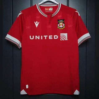 เสื้อเชิ้ตแขนสั้น ลายทีมชาติฟุตบอล Wrexham 2023-24 ชุดเหย้า สําหรับผู้ชาย