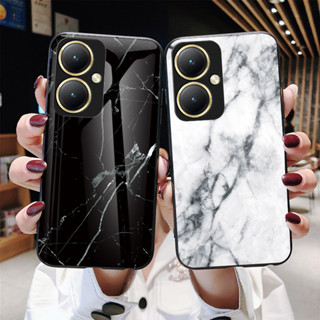 เคสโทรศัพท์มือถือแบบแก้ว ลายหินอ่อน สําหรับ Vivo Y27 4G 5G case เคส