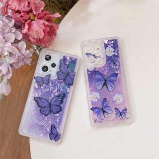 เคสโทรศัพท์มือถือแบบนิ่ม TPU ใส มีทรายไหล ลายผีเสื้อ ดอกเดซี่ กลิตเตอร์ ระยิบระยับ สําหรับ Vivo Y35 V25 V25E Y16 Y02S V23 Y78 V27 V20 SE