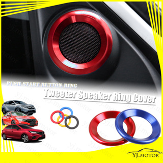 แหวนครอบปุ่มลําโพง โลหะผสมอลูมิเนียม สําหรับ Honda City GN City Hatchback Tweeter 10th Civic 5th CR-V