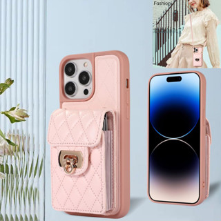 เคสโทรศัพท์มือถือหนังนิ่ม พร้อมช่องใส่บัตร และสายคล้อง สําหรับ iPhone 11 Pro XS Max X XR