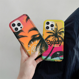 เคสโทรศัพท์มือถือ TPU ลายต้นมะพร้าว สําหรับ iPhone 14 Promax 13 Pro max 12