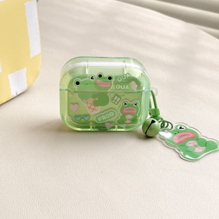 เคสหูฟัง ลายกบ สีเขียว สําหรับ AirPods 1 2 3 Pro 1 2 AirPods Pro 1 2 3