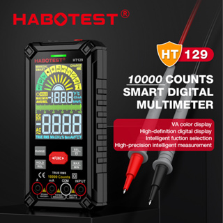 HABOTEST HT129 มัลติมิเตอร์ดิจิทัล นับ 10000 ครั้ง DC AC แรงดันไฟฟ้า แบบชาร์จไฟได้ RMS