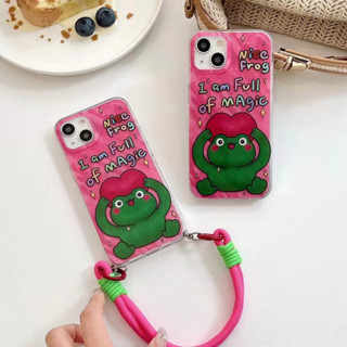 เคสโทรศัพท์มือถือแบบนิ่ม Tpu ลายกบสีเขียว สําหรับ iPhone 12promax 11 14 14promax 14pro