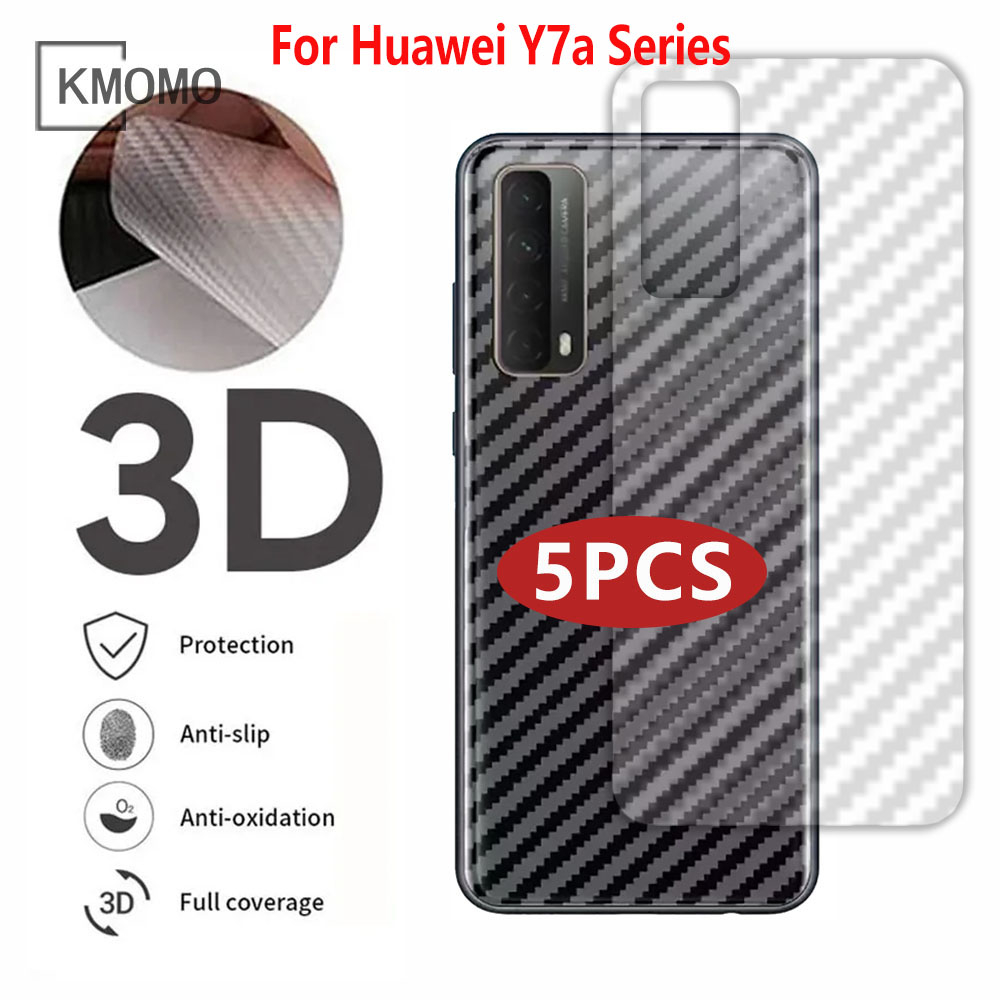 (ซื้อ 1 แถม 4) ฟิล์มกันรอยหน้าจอ คาร์บอนไฟเบอร์ แบบนิ่ม 3D สําหรับ Huawei Y7a Y6p Y9 Prime 2019 Y6 Pro Y7 Y9s Y7p Y8p Y5 Y9a Y5p Y5 Lite Y8s