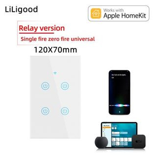 Liligood Homekit สวิตช์อัจฉริยะ WiFi ควบคุมแบบสัมผัส Siri 1 2 3 4 Gang ไม่ต้องใช้โหมดคู่ เป็นกลาง