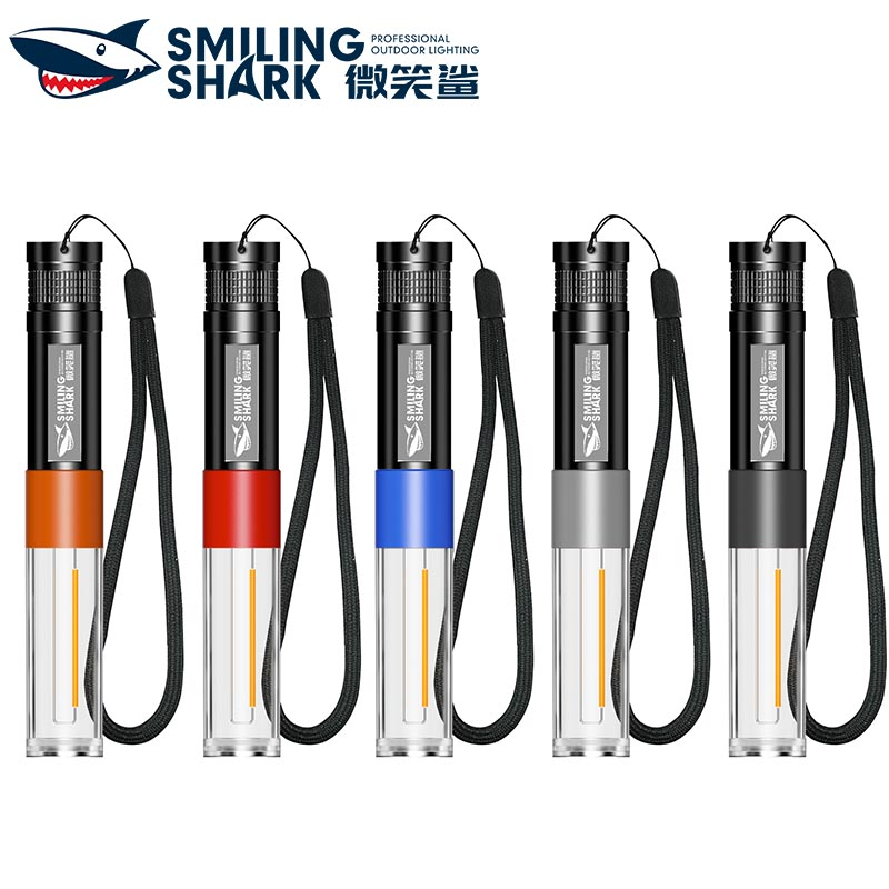 Smilingshark SD1013 ไฟฉาย led ไฟฉายแม่เหล็ก ขนาดเล็ก สีขาว เหลือง 5 โหมด ชาร์จได้ กันน้ํา สําหรับตั้งแคมป์ ท่องเที่ยว