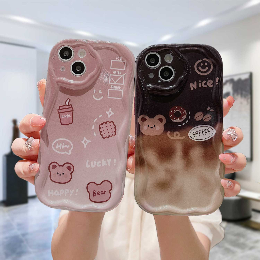 Hot Sale Realme C33 C30 C30S C31 C55 C35 C11 2021 C21Y C15 C21 C25 C20 C3 C12 C2 C25S 10 5S 5 5i 9i C17 7i C1 C25Y C2 C3i 6i C20A Narzo 20 10 10A 20A 30A 50A 50i Prime Cute Winnie the pooh puppy Soft Phone Case Wavy Edge Case