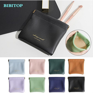 BIBITOP กระเป๋าเครื่องสําอาง กระเป๋าใส่เหรียญ กุญแจ ลิปสติก หูฟัง ปิดอัตโนมัติ แบบพกพา ขนาดเล็ก