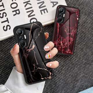 เคสโทรศัพท์มือถือกระจกนิรภัย TPU แบบนิ่ม ขอบแข็ง กันกระแทก สําหรับ Infinix Hot 20S Hot 20S