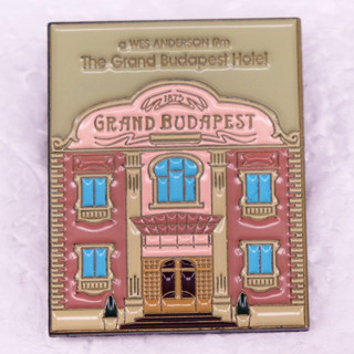 The grand budapest โรงแรม เคลือบ เข็มกลัด หนัง เครื่องประดับ กระเป๋าเป้สะพายหลัง ตกแต่ง อุปกรณ์เสริม