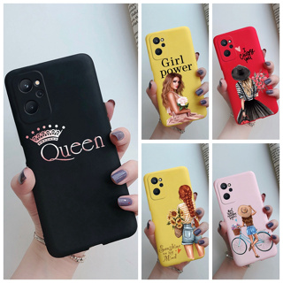 เคสซิลิโคนนิ่ม เนื้อแมตต์ กันกระแทก ลายมงกุฎ หรูหรา สําหรับ Realme 9i