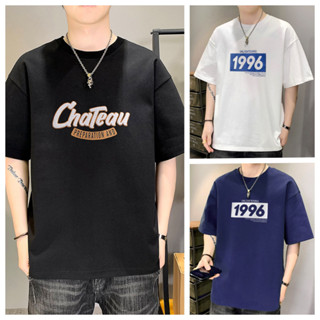 เสื้อยืดแขนสั้นลําลอง คอกลม แบบบาง ทรงหลวม แฟชั่นฤดูร้อน สไตล์เกาหลี และฮ่องกง สําหรับผู้ชาย