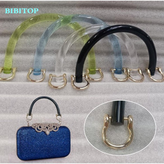 Bibitop ล้างกระเป๋าอะคริลิคใส 1 ชิ้นพร้อมหัวเข็มขัด DIY รูปตัว D สำหรับขาย