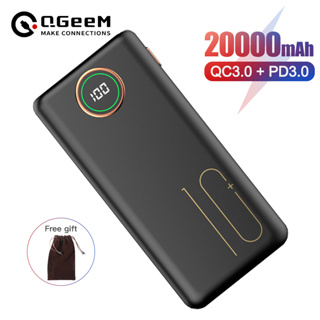 Qgeem พาวเวอร์แบงค์ 10000mAh 20000mAh แบบพกพา พร้อมหน้าจอดิจิทัล