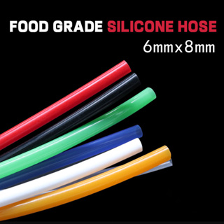 ท่อซิลิโคนสีสันสดใส 6x8 ท่อซิลิโคนเกรดอาหารเส้นผ่านศูนย์กลางภายใน 6 มม. เส้นผ่านศูนย์กลางภายนอก 8 มม. ไม่มีกลิ่น 2, 10 เมตรราคา