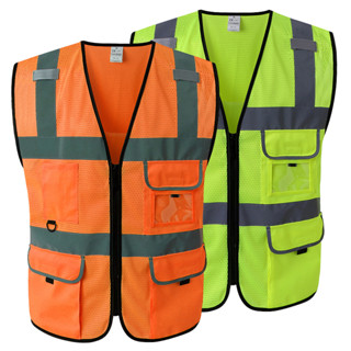 Hi Vis VIZ เสื้อกั๊กสะท้อนแสง มีหลายกระเป๋า เพื่อความปลอดภัย สําหรับผู้ชาย