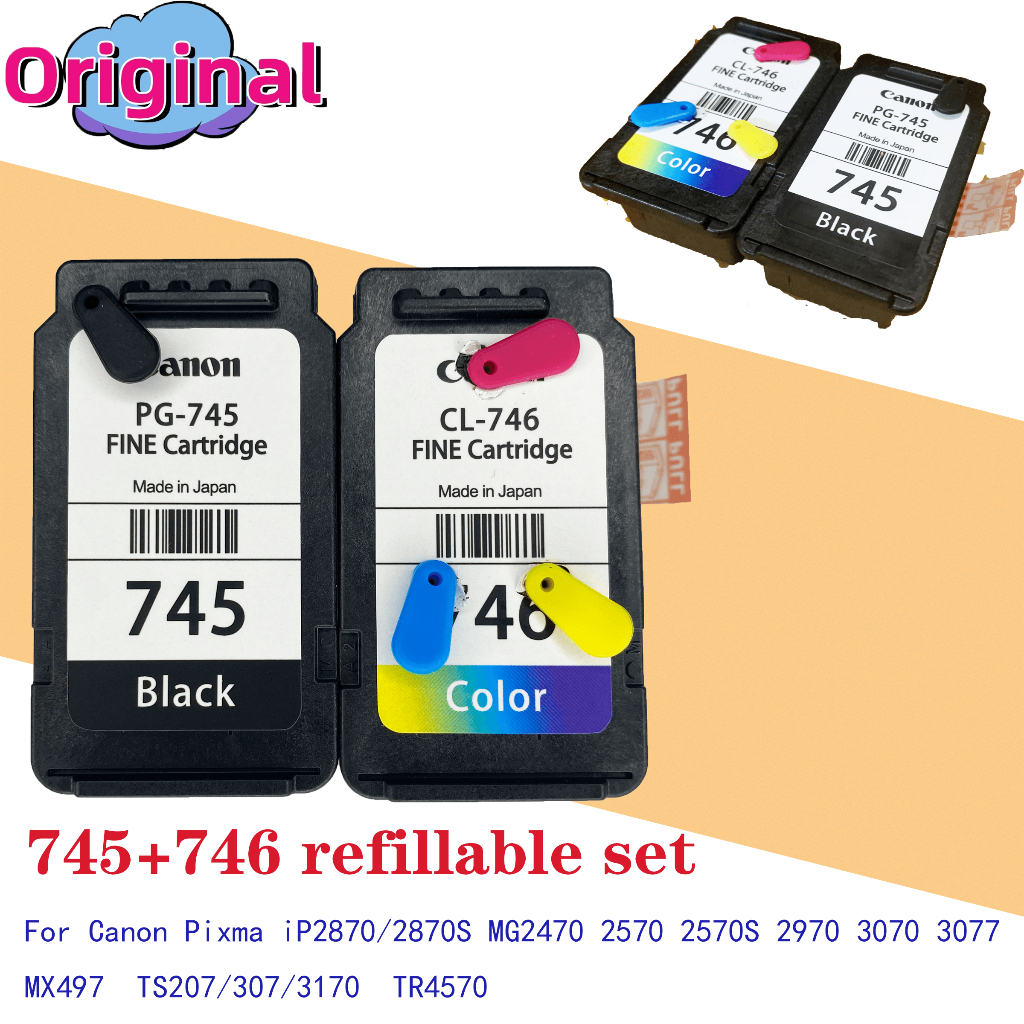 ตลับหมึกแท้ สําหรับ Canon PG-745 CL-746 745 746 MG2470 MG2570 MG2570S MG2970 MG3070 MG3070S MG3077 I