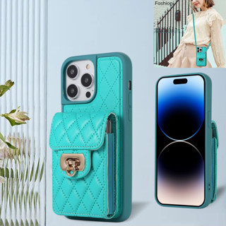 เคสโทรศัพท์มือถือหนังนิ่ม พร้อมช่องใส่บัตร และสายคล้อง สําหรับ iPhone 11 Pro XS Max X XR