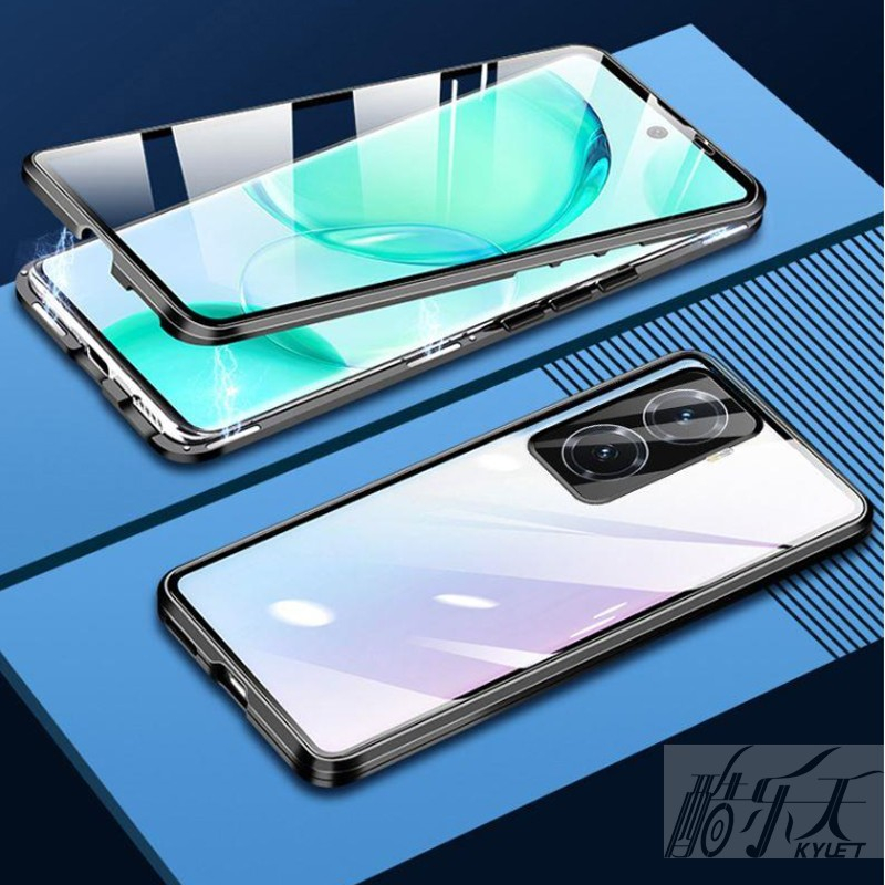 For OPPO Reno8T 5G Reno16F 15F 14F 13F 16C 7Z 8Z 15C เคสป้องกันโทรศัพท์มือถือกระจก แบบแม่เหล็ก บางพิเศษ กันกระแทก สําหรับ
