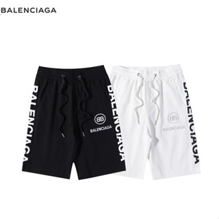 Balenciag กางเกงขาสั้นลําลอง ผ้าฝ้าย ปักลาย สําหรับผู้ชาย และผู้หญิง