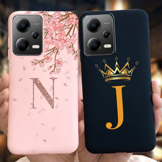 เคสโทรศัพท์มือถือแบบนิ่ม กันกระแทก ลายตัวอักษรมงกุฎน่ารัก สําหรับ Xiaomi Redmi Note 12 5G Xiomi Redmi Note 12 5G 2023