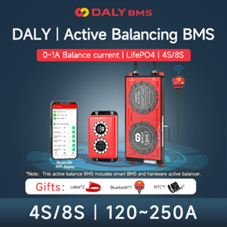 Daly Smart BMS แบตเตอรี่ BT+Hardware Active Balancer 1A Current 4S 8S High Current 120A 150A 200A 250A LiFePO4