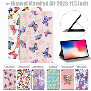 Huawei MatePad Air 2023 DBY2-AL00 W00 11.5 inch Tablet Stand Case Fashion Color Butterfly Series Fancy Flip Book Leather Cover