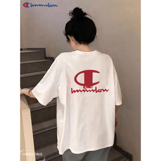 Champion เสื้อยืดแขนสั้น ผ้าฝ้ายแท้ พิมพ์ลาย อเนกประสงค์ สําหรับผู้ชาย และผู้หญิง 2023