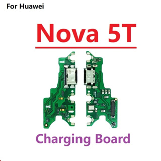 ใหม่ เมนบอร์ดเชื่อมต่อ Flex สําหรับ Huawei Nova 5T พอร์ตชาร์จ USB แท่นชาร์จเชื่อมต่อบอร์ดยืดหยุ่น พร้อมชิ้นส่วนซ่อมไมโครโฟน