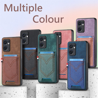 เคสโทรศัพท์มือถือ แบบแม่เหล็ก พร้อมช่องใส่บัตร สําหรับ OPPO A1 A17K A97 Realme 10 Reno 9 Pro Plus C30S A72 A52 A92
