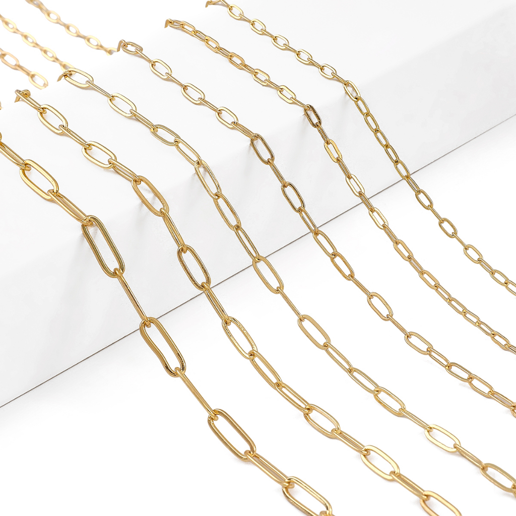 สายโซ่ ชุบทอง 14K ทรงสี่เหลี่ยม สําหรับทําเครื่องประดับ สร้อยคอ สร้อยข้อมือ DIY - รูปที่ 6